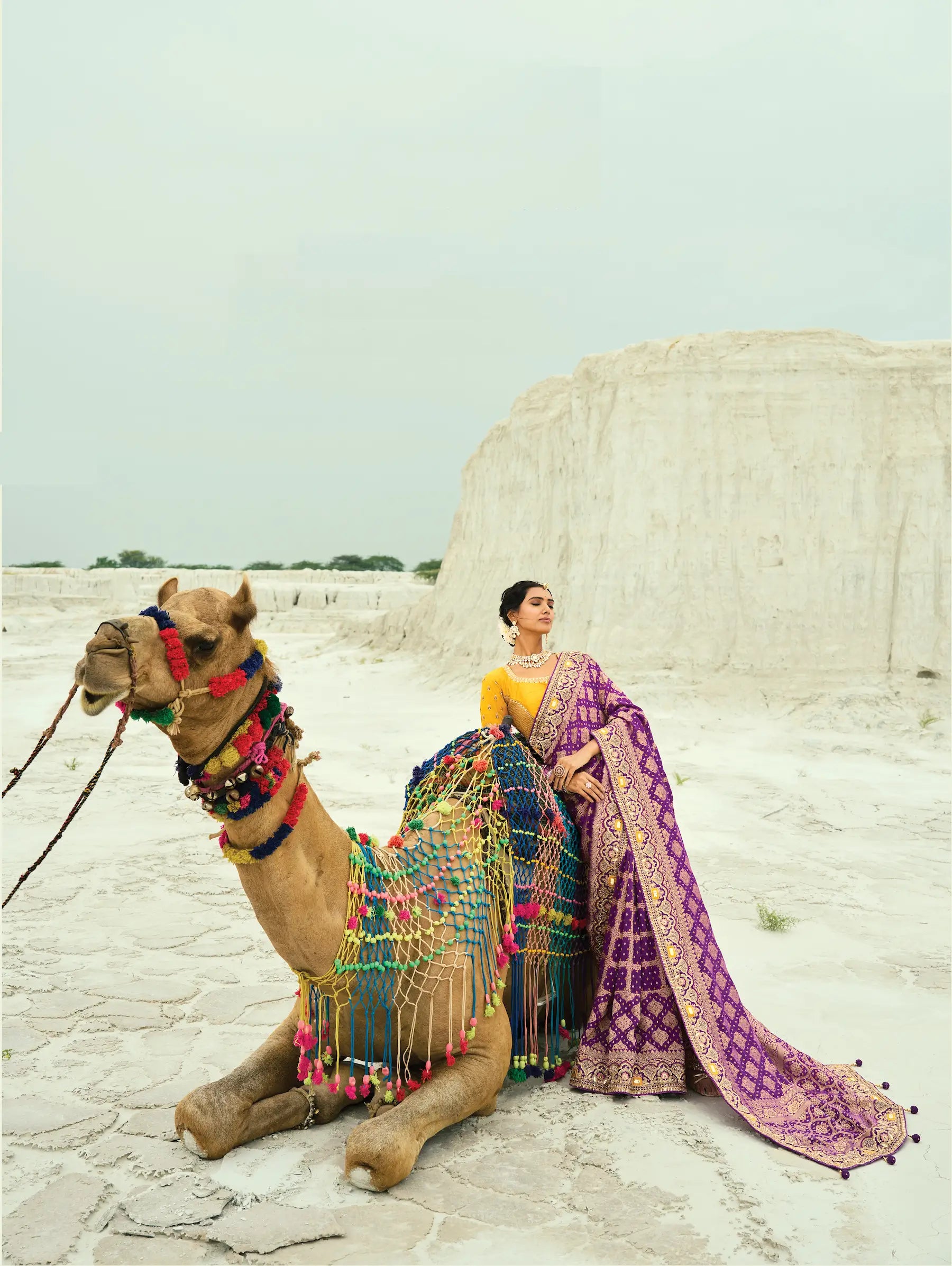 Wine Georgette Heavy Embroidered Bandhej Saree - qivii