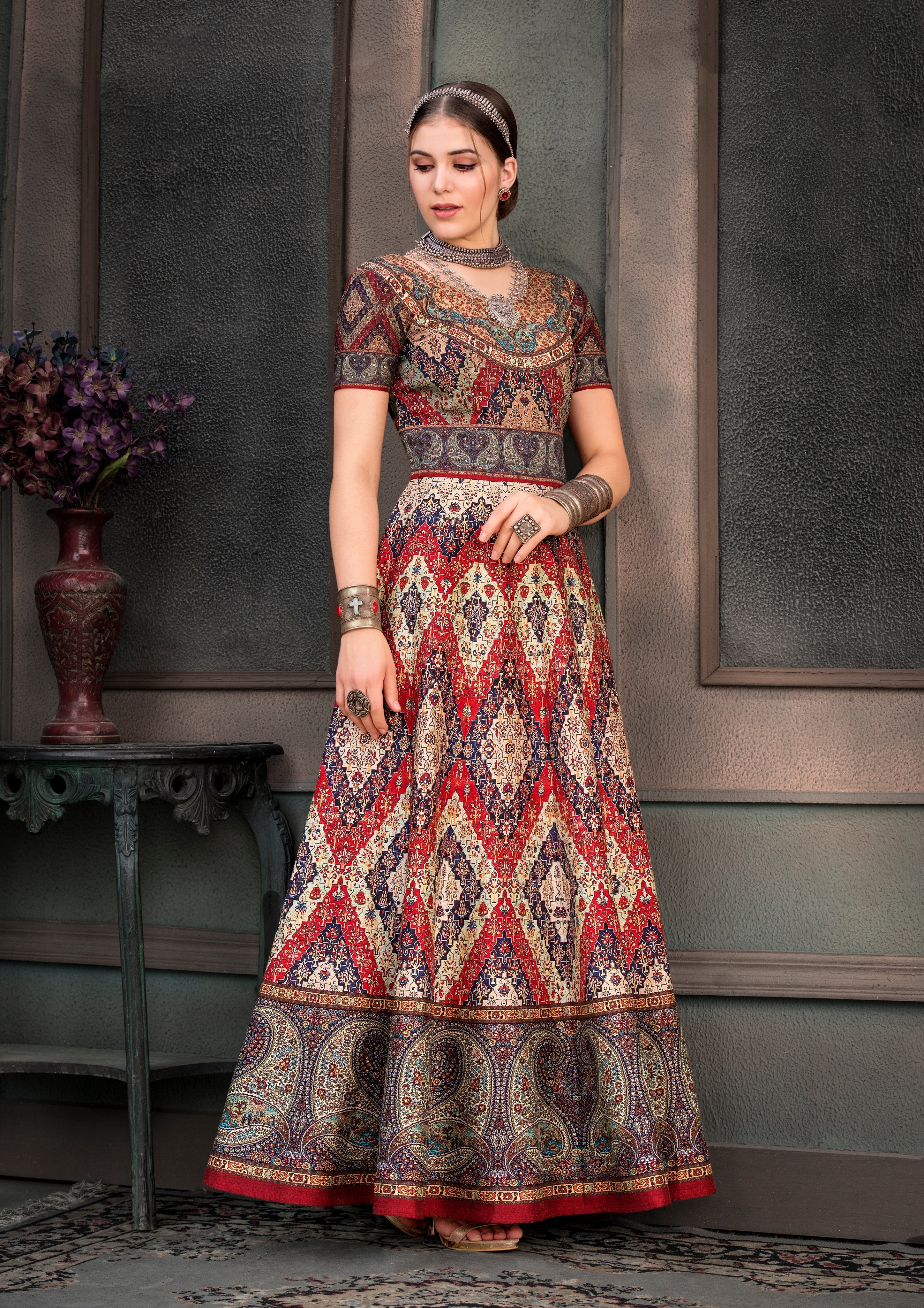 Heritage Fusion: A Khadi Mono Silk Gown with a Contemporary Twist - qivii