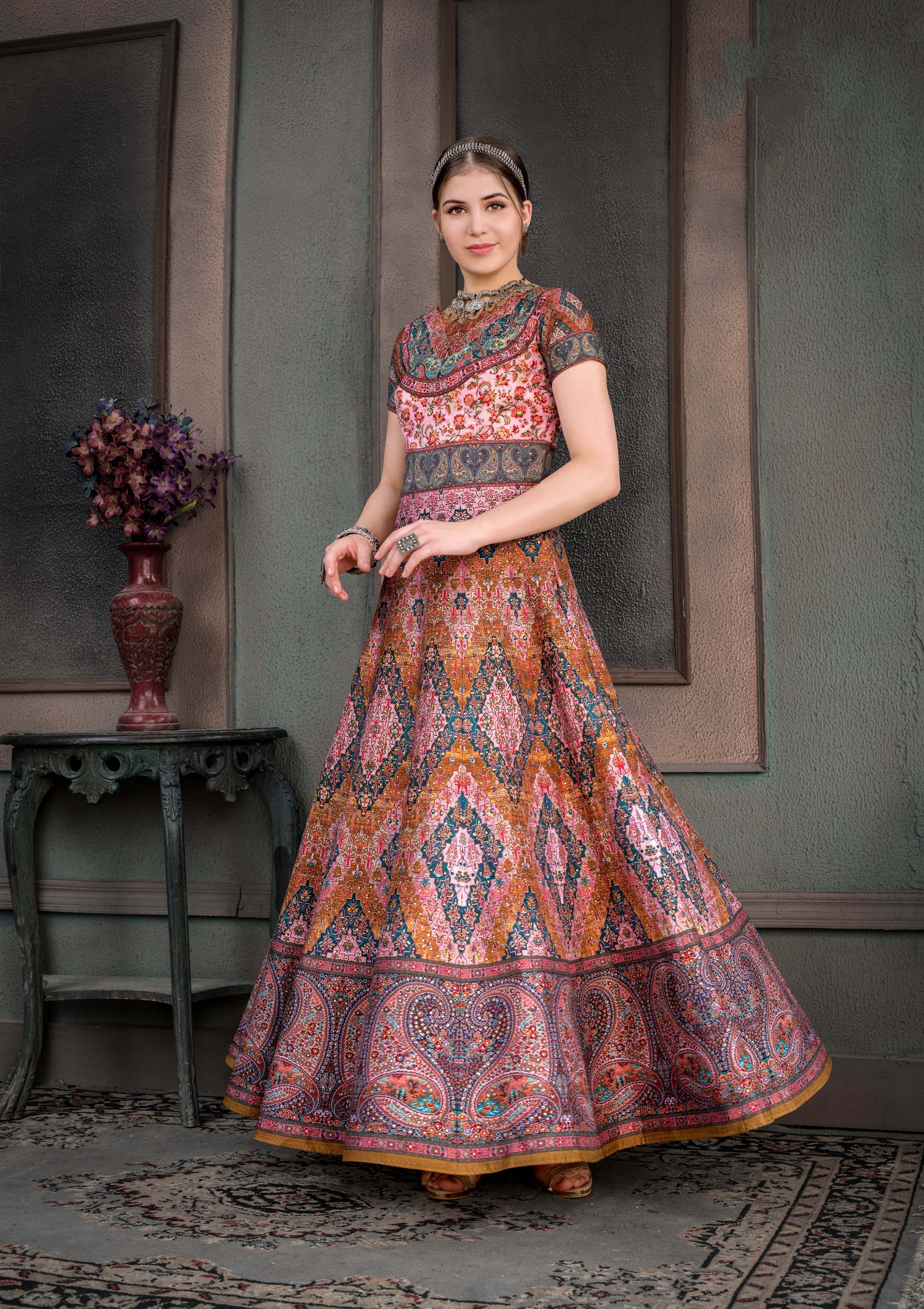 Artisanal Artistry: A Khadi Mono Silk Gown with Handcrafted Beauty - qivii