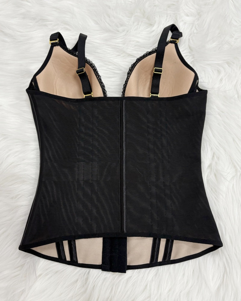 Shapshe® Fajas Colombianas Love Pattern Corset Top Zipper Waist Trainer  - By Qivii