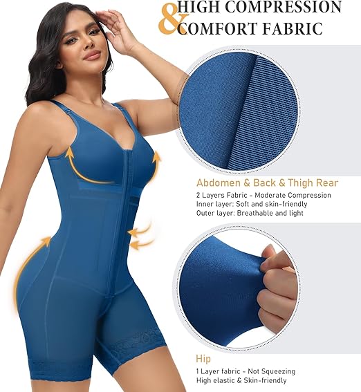 Women's Tummy Control Fajas Colombianas Post Surgery Full Body Butt Lifter Body Shaper  - By Qivii