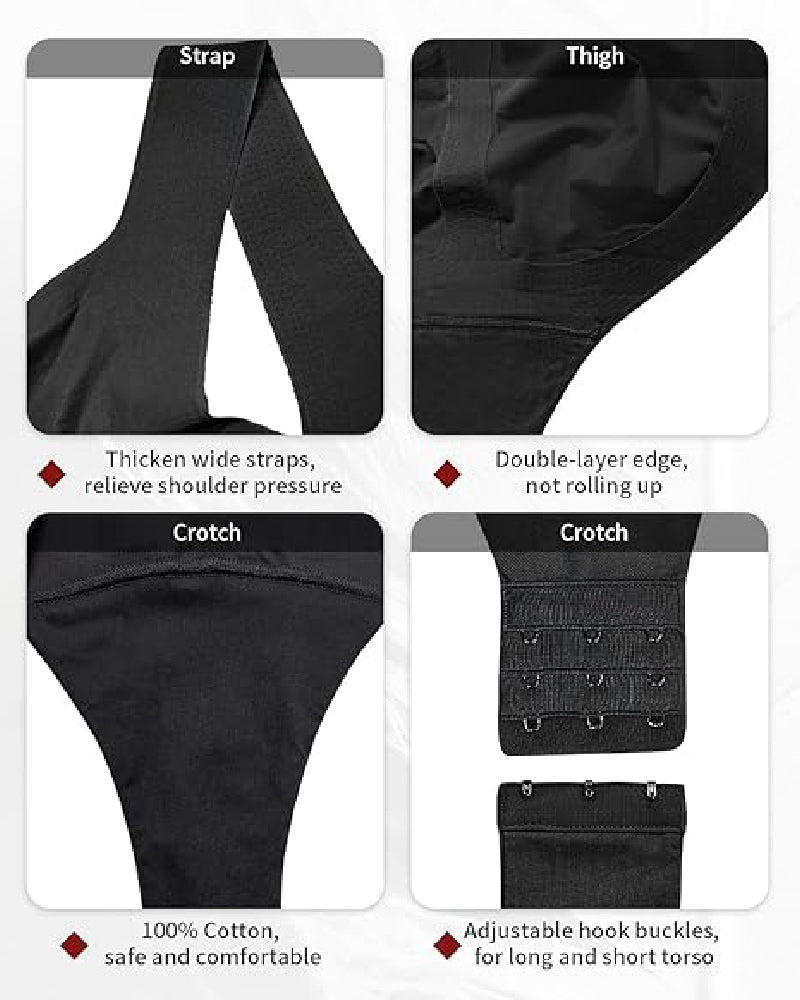 Shapshe® Women's Tummy Control Seamless Ice Silk Summer Bodysuit Compression V Neck Body Shaper  - By Qivii