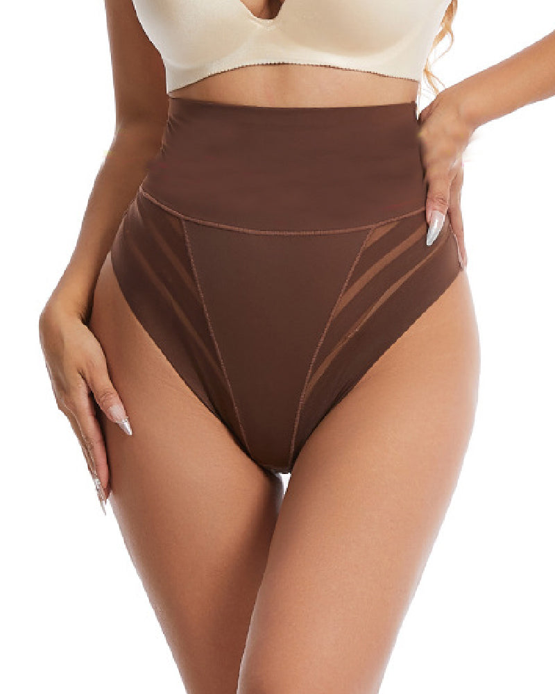 Women's Sexy Mid Waist Unique Lace Thong Body Shaper Seamless Girdle Panties  - By Qivii