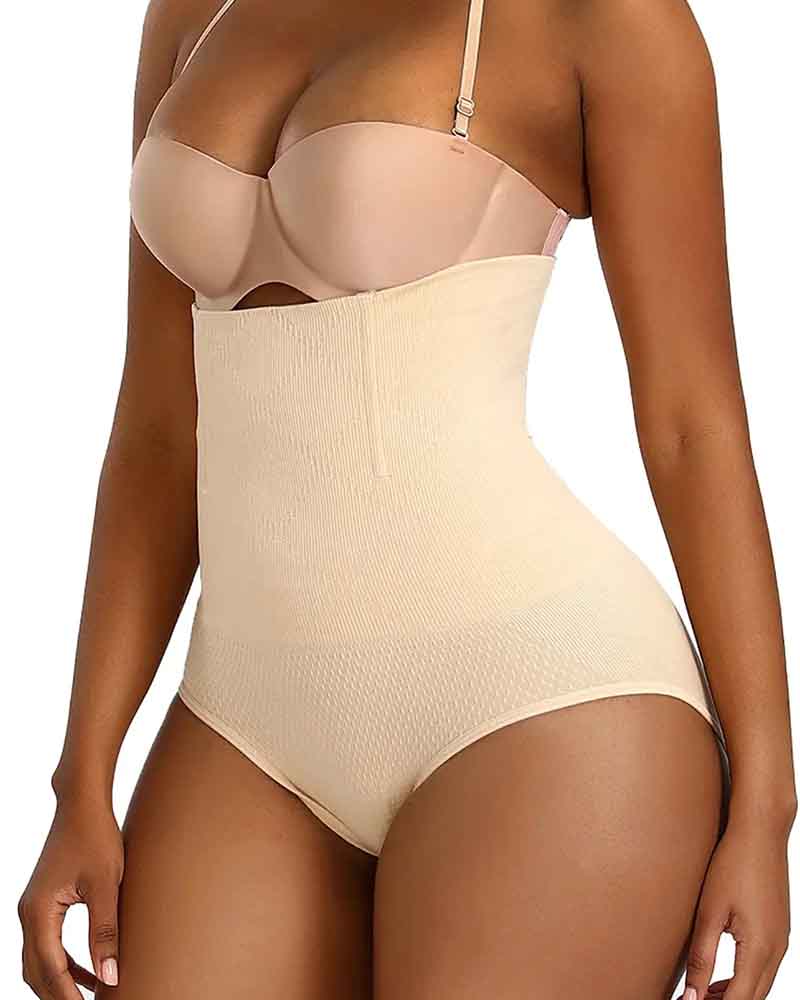 High Waist Butt Lift Shaping Briefs Seamless Tummy Control Shapewear Panties  - By Qivii