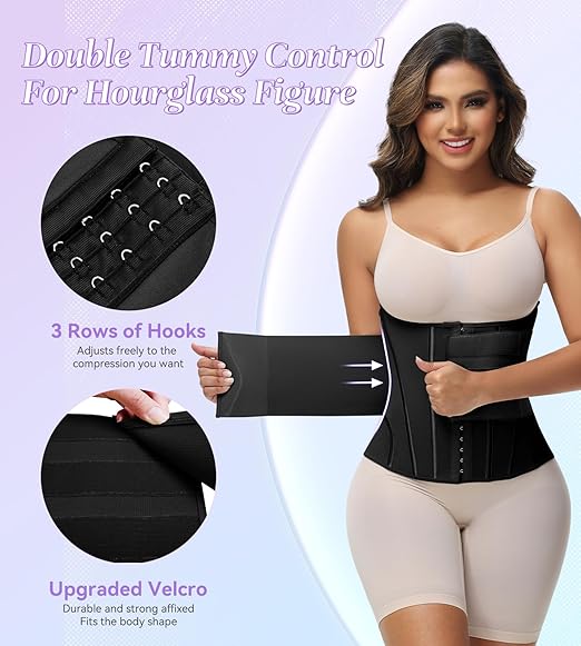 Shapshe® Women's Tummy Control Girdle Waist Trainer Workout Boned Waist Cincher Corset  - By Qivii