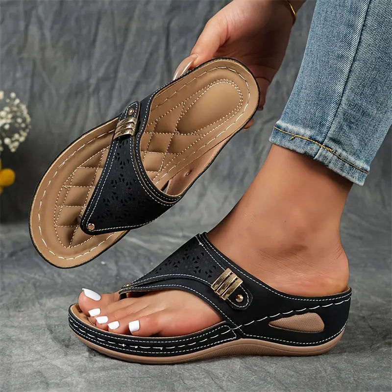 Élodie - Keil-Zehensandalen für Dame  - By Qivii