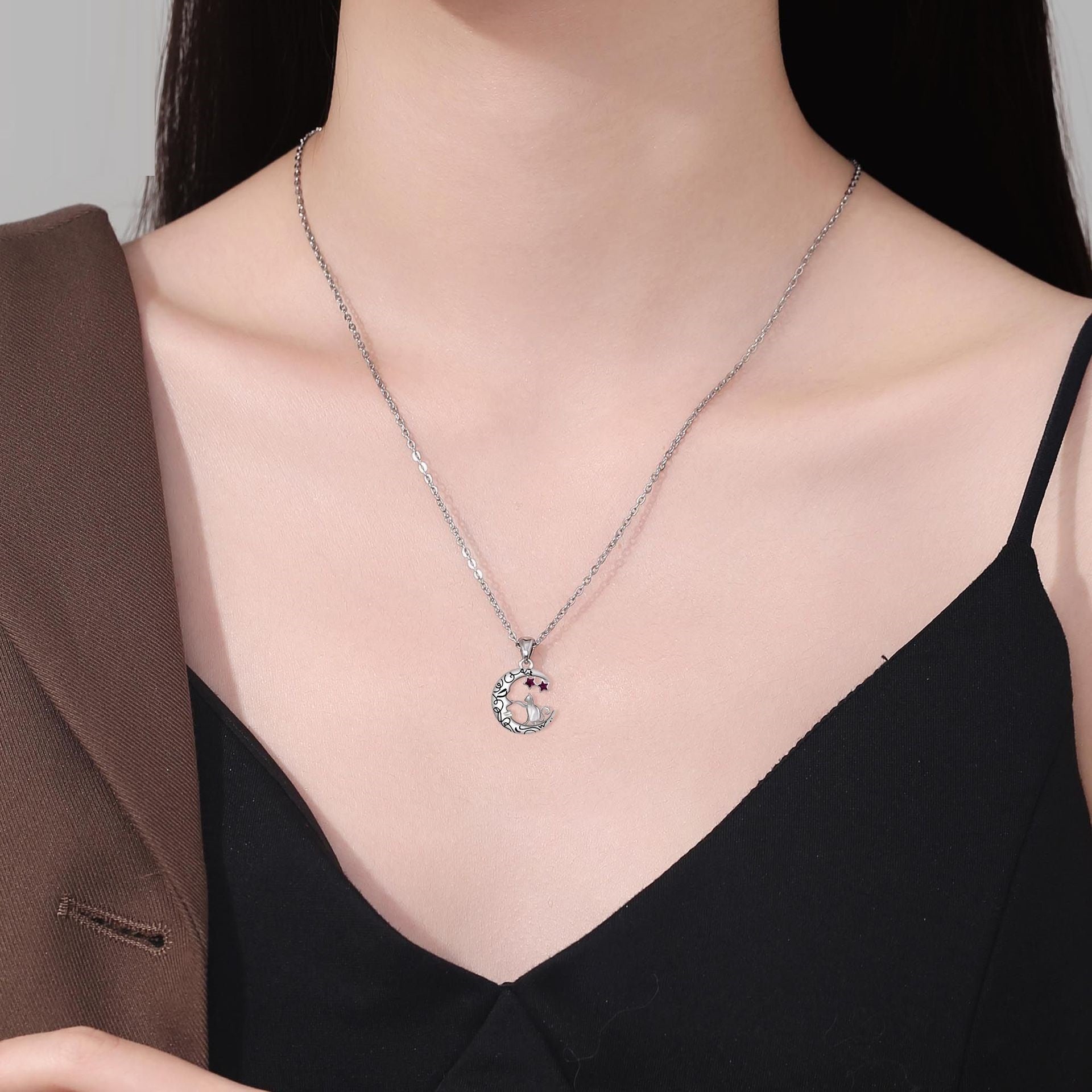 European And American Cat Pendant Necklace Women's High Sense