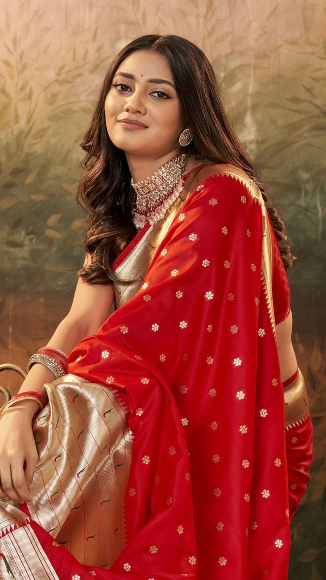 Red Pure Paithani Silk Adorned With Gorgeous Paithani Woven Work Saree