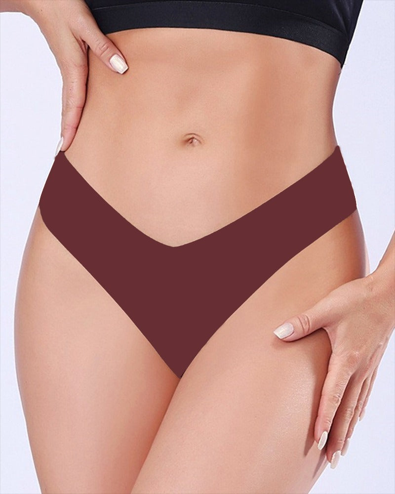 Sexy Ice Silk Low-Rise Panties Seamless Multicolor Briefs Lingerie  - By Qivii