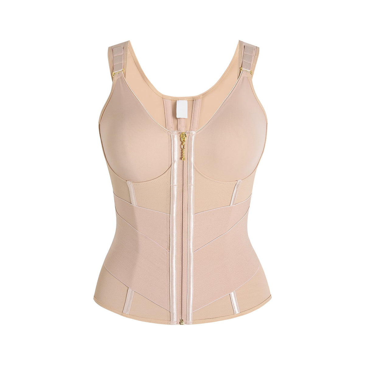 Double Compression Wide Adjustable Strap Waist Trainer Zipper Shaping Vest