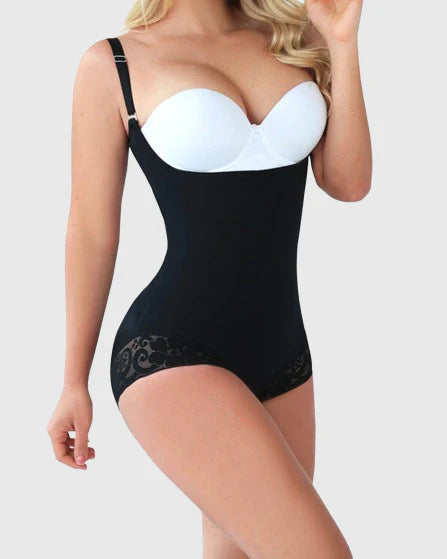 Shapshe® Open Bust Tummy Tucking Full Bodysuit Shapewear  - By Qivii