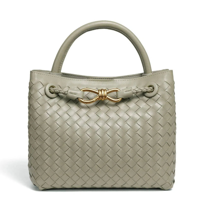 Women's Artisan Weave Tote - Expandable Crossbody with Butterfly Motif & Structured Silhouette