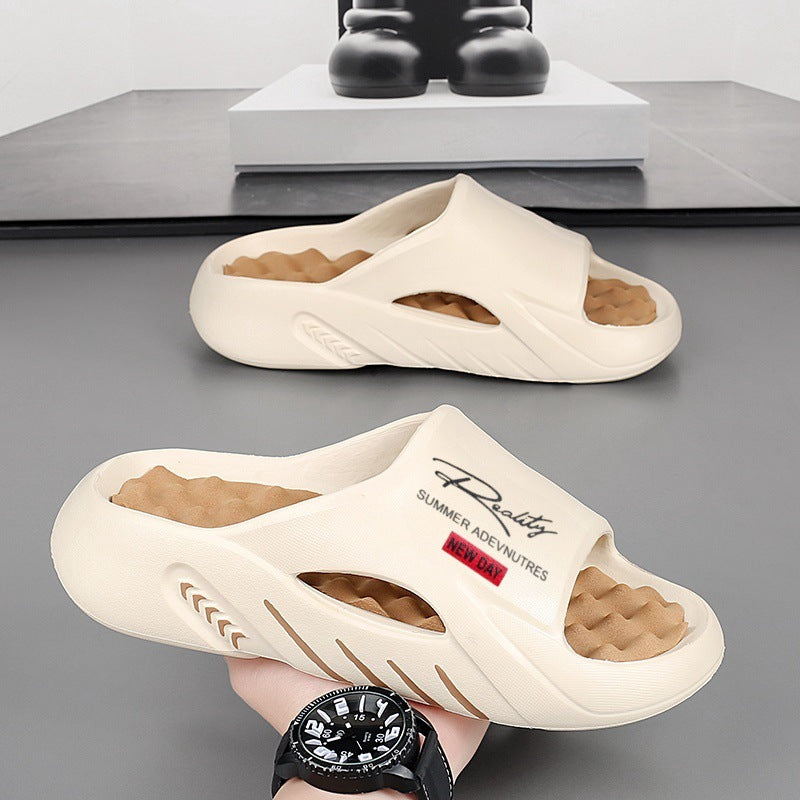 Unisex Atlas Logo Slides – Street Style Cushioned Anti-Slip Beach Sandals (US 5–12.5)