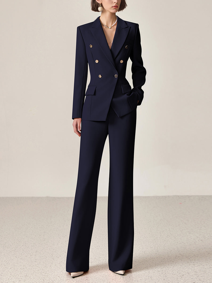 【24-hour shipping out】High-End Fashion Temperament Lapel Double-Breasted Suit
