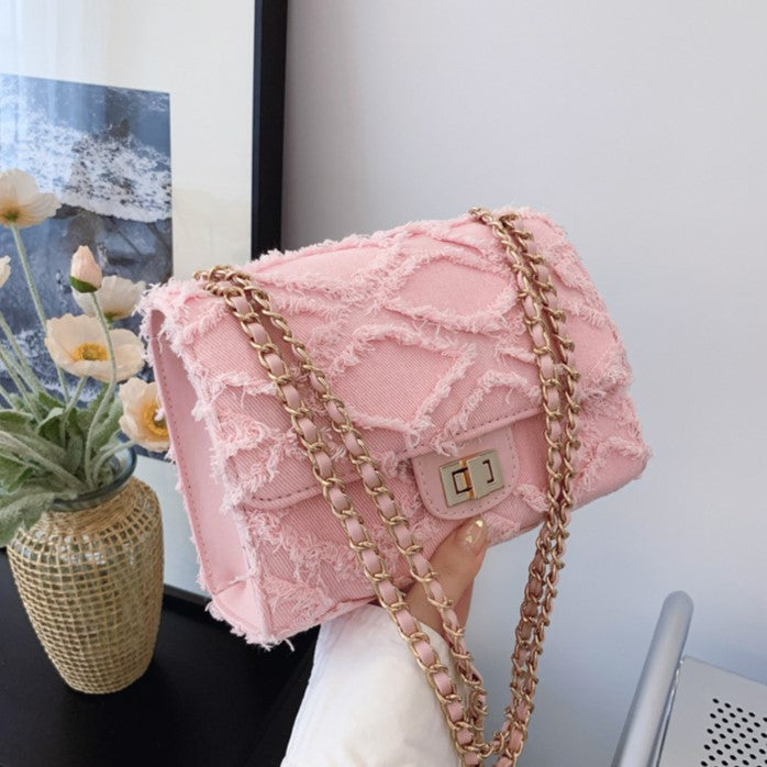 Women's Luxury Vintage Embossed Crossbody Bag – Argyle Quilted Denim Underarm Shoulder Bag for Women | Sophisticated Boho Chic