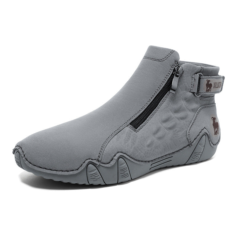 TrailFlex Pro Men's Boots Large Size Zip-Up Combat Boots for Outdoor & Casual Wear