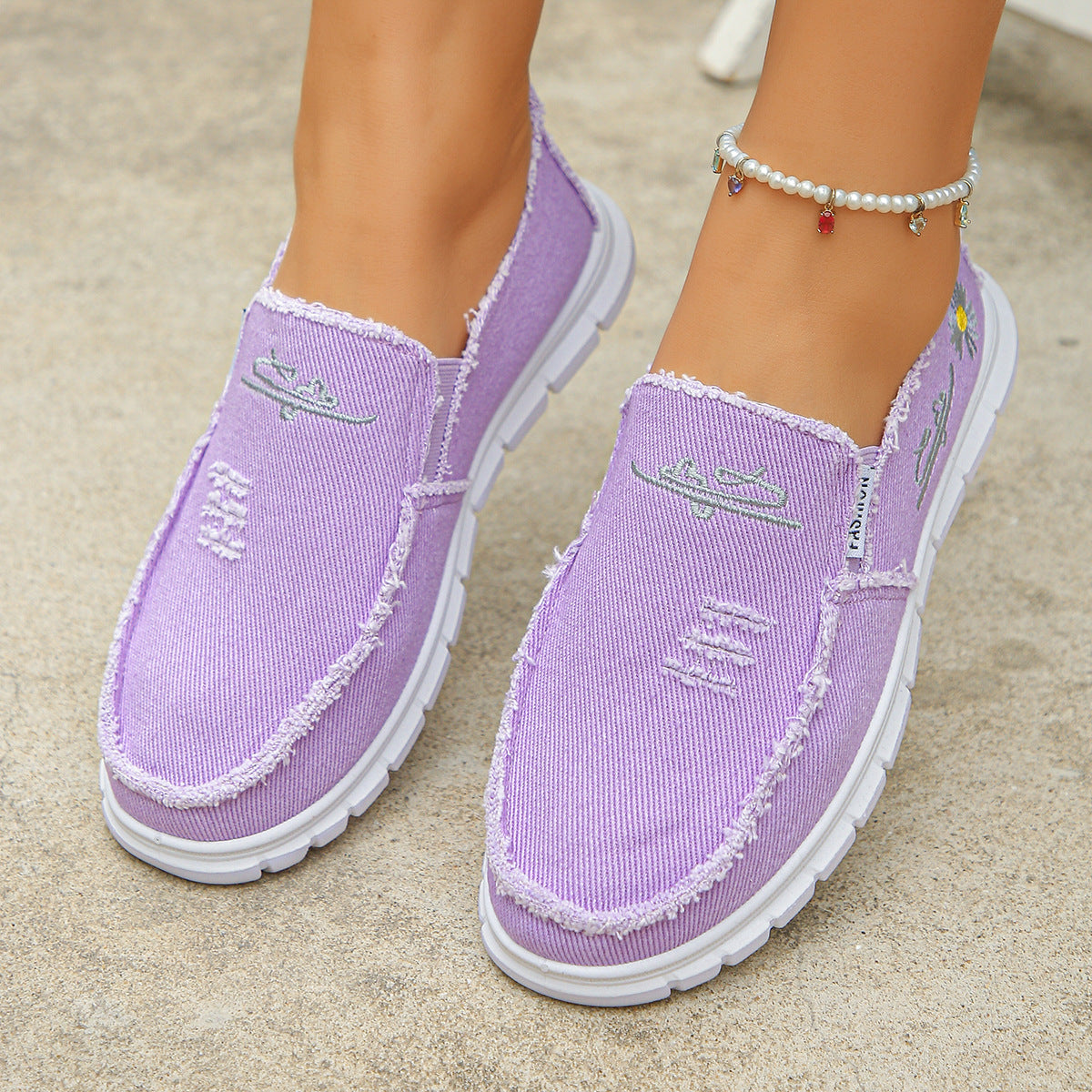 Women's Hazel Washed Canvas Slip-On Shoes - Vintage Casual Comfort Sneakers (US 5-10)