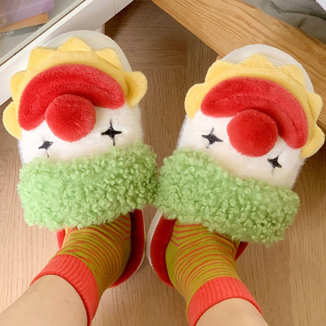 Women's Carnival Character Slippers - Plush Holiday Indoor/Outdoor Slip-Ons (US 5-11.5)