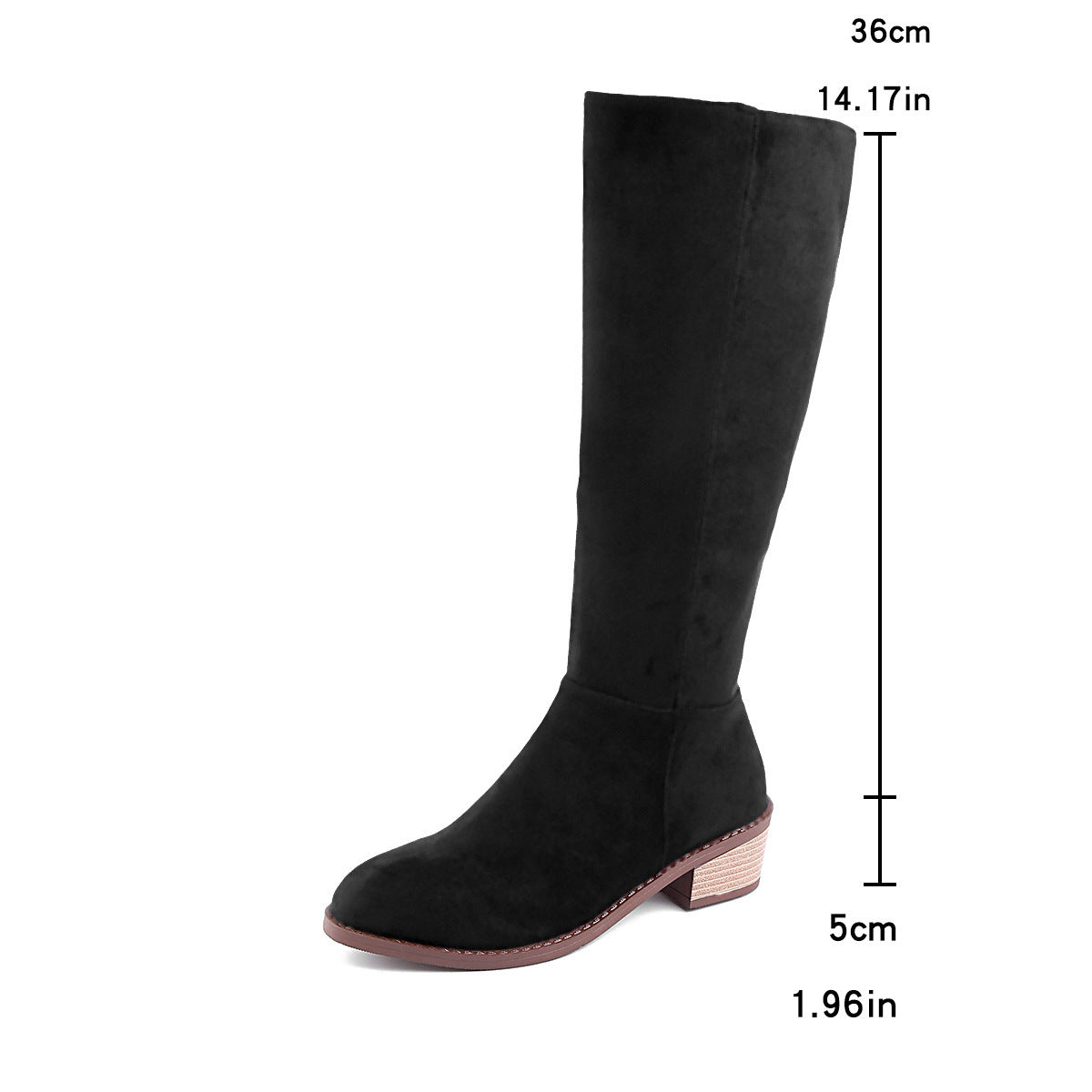 Women's Hollis Vintage Riding Boots - Knee-High Suede Boots with Side Zip & Block Heel (US 5-10.5)
