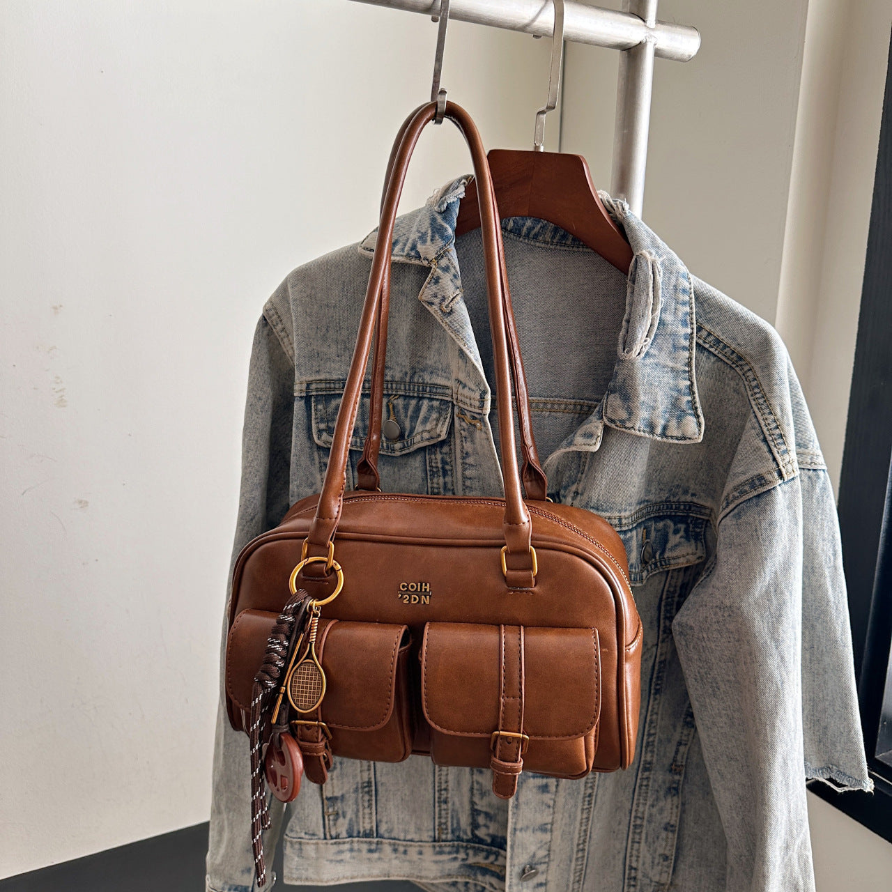 Women's Trendy Vintage Boston Pillow Tote Bag - Versatile Shoulder/Handheld Retro Commuter Bag