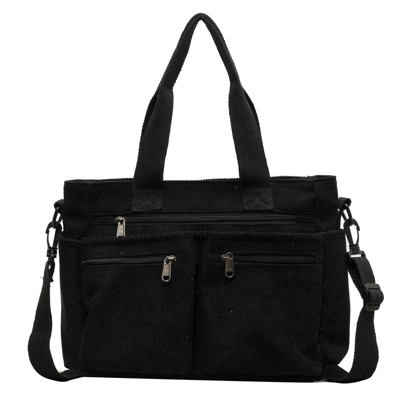 Women's Corduroy Tote Bag Large Capacity Convertible Shoulder & Crossbody Bag | Casual & Versatile Everyday Handbag