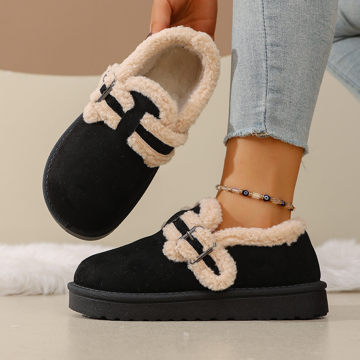 Women's BerryBirk Cozy Clogs – Retro Faux Fur Platform Snow Boots (US 5–9)
