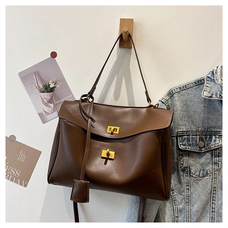 Women's Modern French Tote Bag – Lightweight Structured Purse with Hidden Zip Pockets