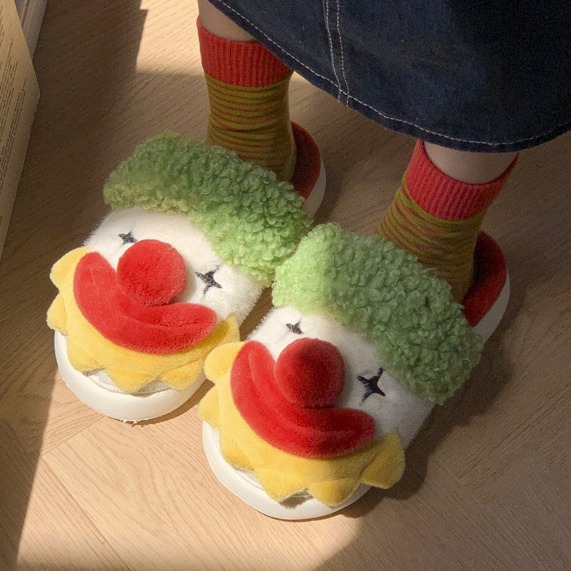 Women's Carnival Character Slippers - Plush Holiday Indoor/Outdoor Slip-Ons (US 5-11.5)