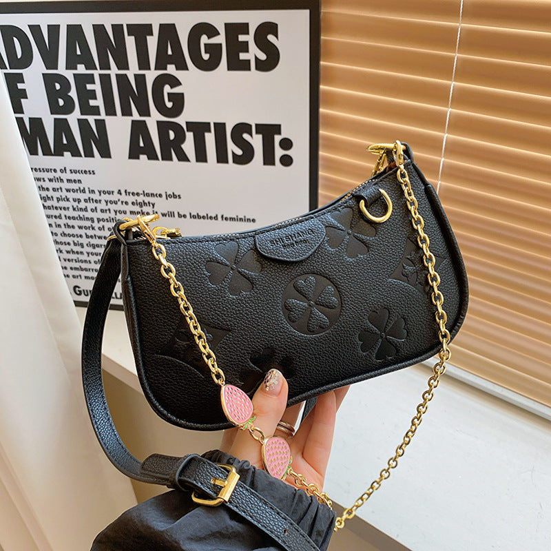 Women's Heritage Print Satchel – Mini Convertible Mahjong Bag with Artisan Monogram & Chain Strap