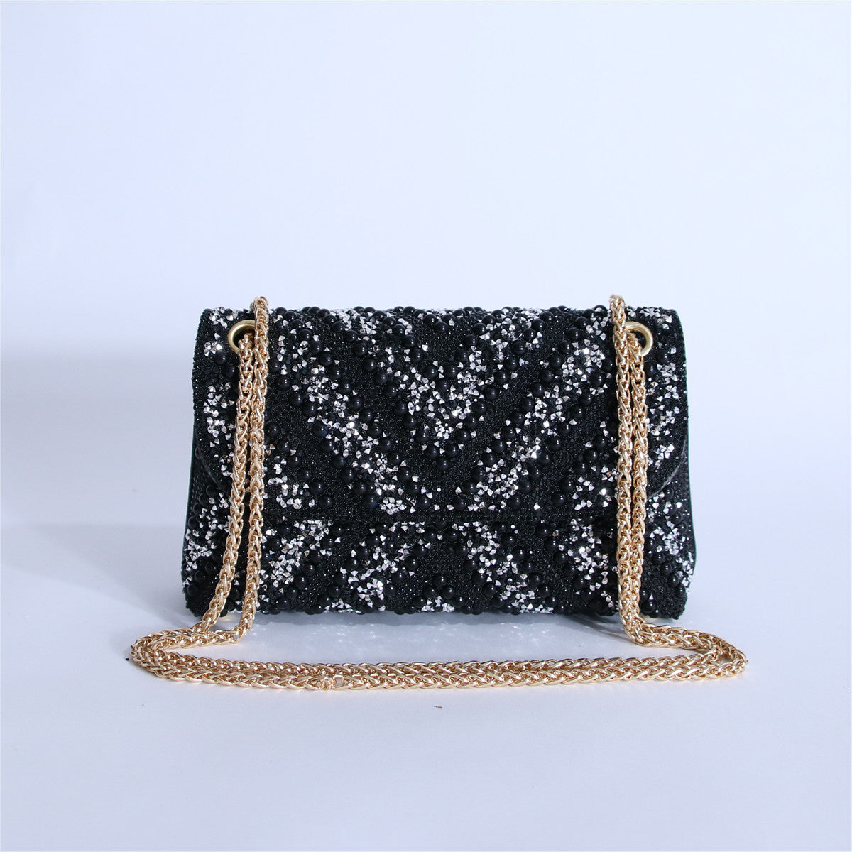 Women's Moonrise Pearl Clutch - Convertible Chain Evening Bag for Galas & Soirées