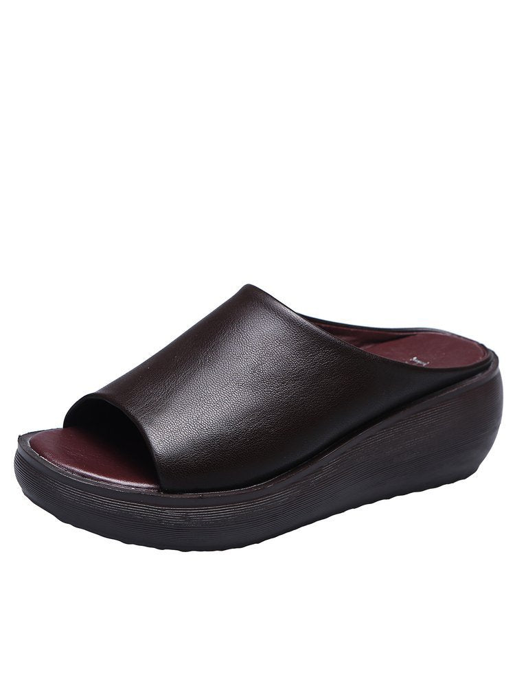 Women's Elowen Peep-Toe Platform Wedge Slide Sandals - Elevated Summer Comfort Slides (US 4-11)