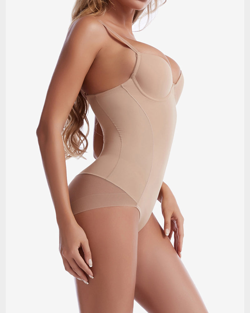 Breast Push Up Butt Lift Bodysuit Shapewear With Bra  - By Qivii