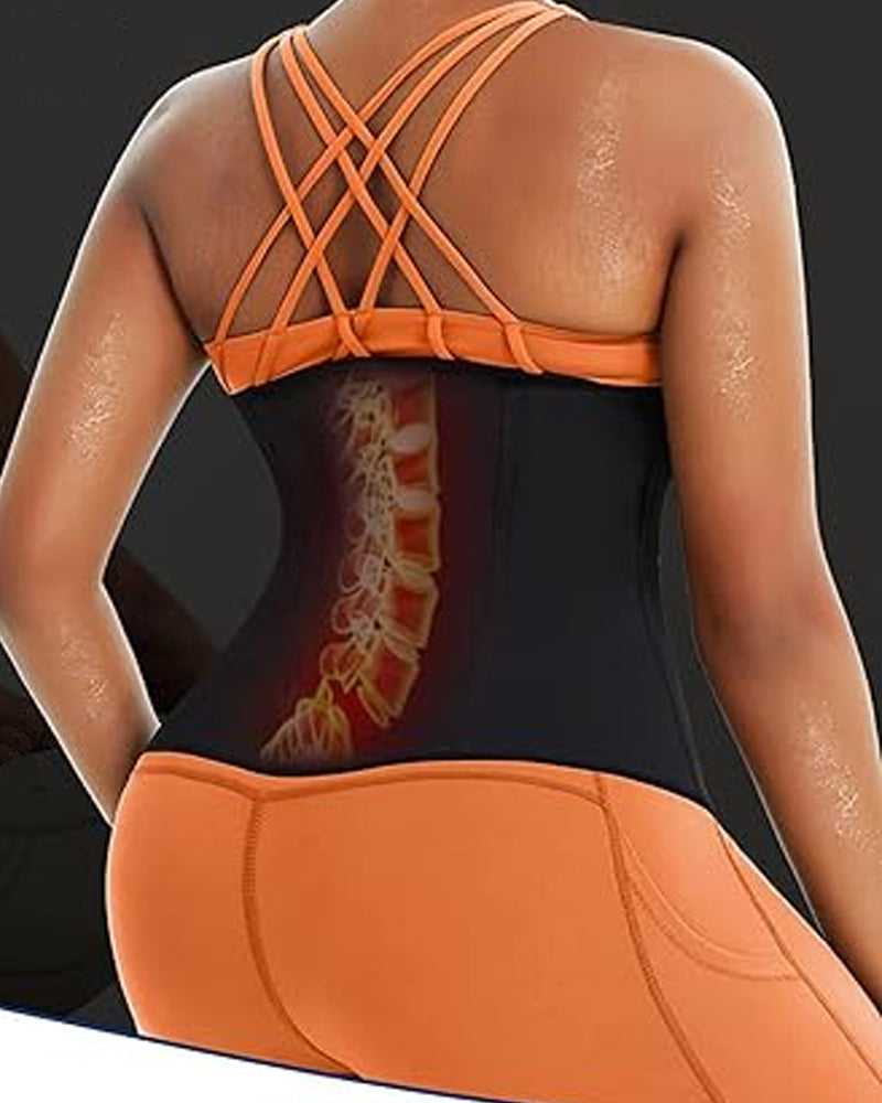 Women's Workout Sweat Waist Trainer Weight Loss Tummy Wrap Sports Belt With Buckle  - By Qivii