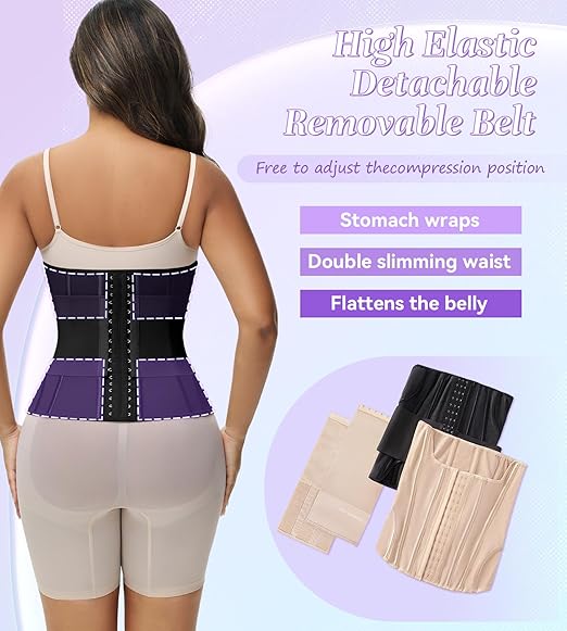 Shapshe® Women's Tummy Control Girdle Waist Trainer Workout Boned Waist Cincher Corset  - By Qivii