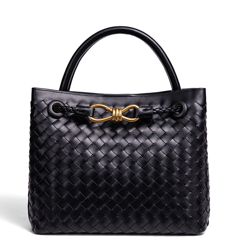 Women's Artisan Weave Tote - Expandable Crossbody with Butterfly Motif & Structured Silhouette