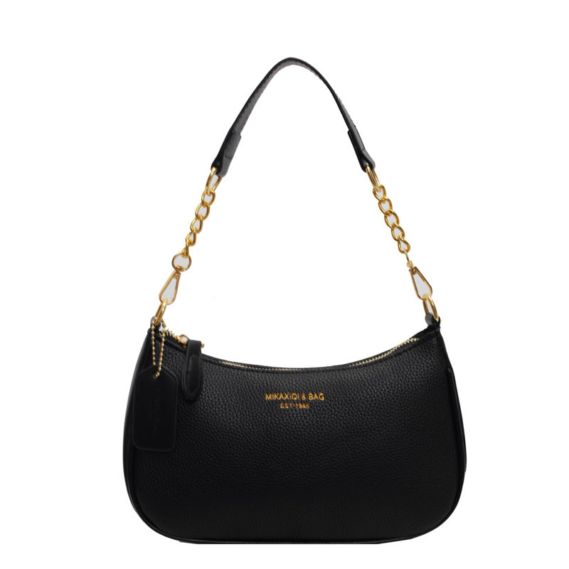 Women's Artisan Crescent Crossbody Bag - Versatile Shoulder Bag with Chain Strap & Convertible Carry