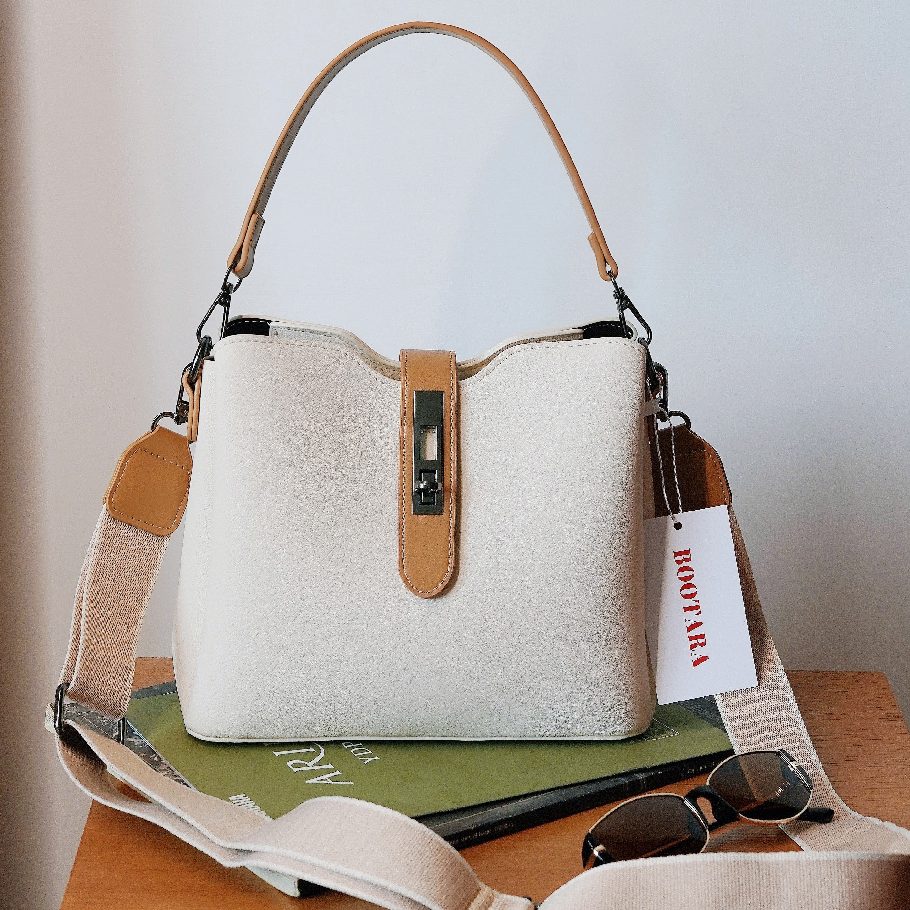 Women's Premium Textured Bucket Bag - Vintage Multi-Layer Large Capacity Handheld/Shoulder/Crossbody Tote
