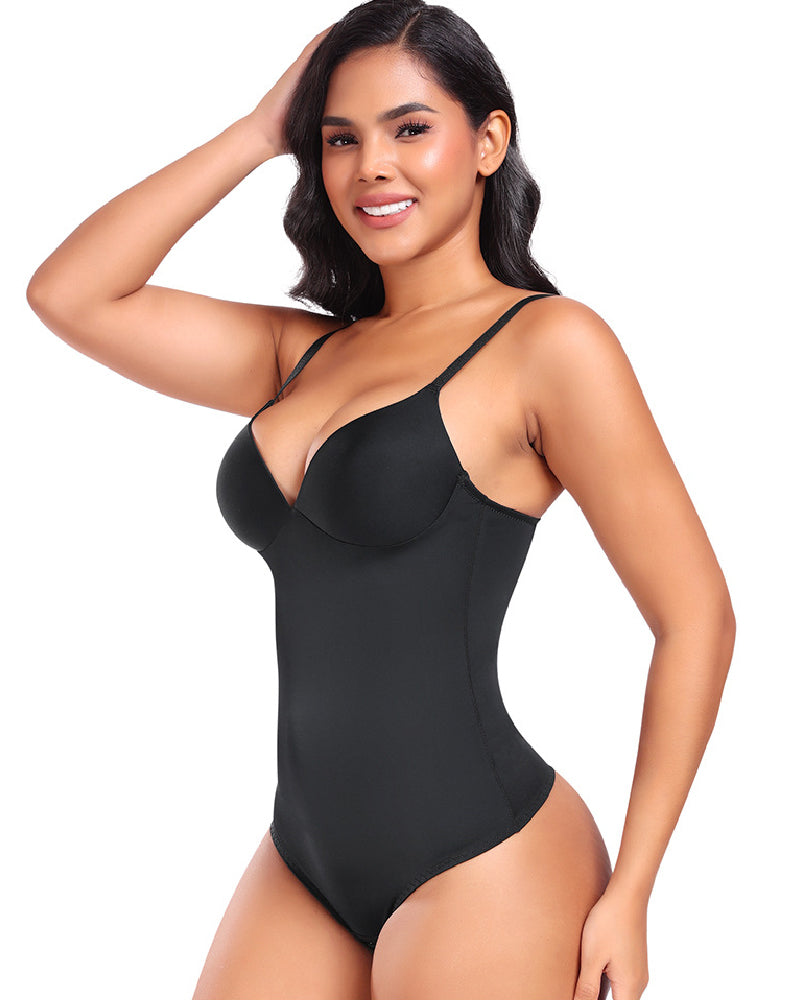 Shapshe® Women's Smooth Push Up Tummy Control Thong Sleeveless Bodysuit Shapewear  - By Qivii