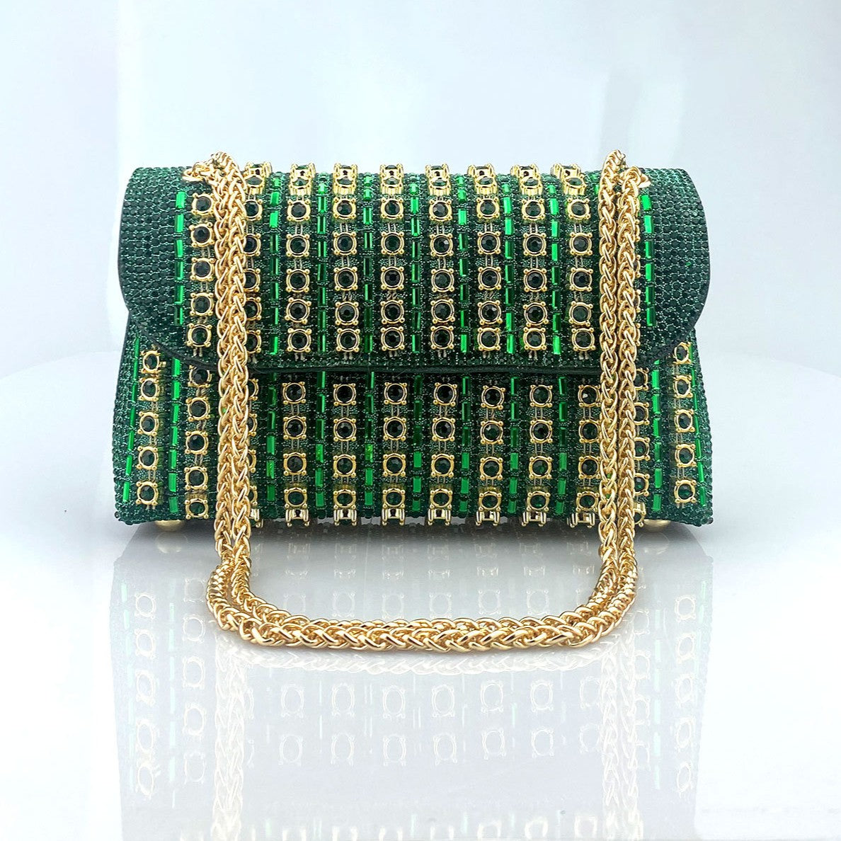 Women's Crystal-Embellished Evening Clutch – Women’s Adjustable Chain Strap Shoulder Bag for Galas, Parties & Luxury Events
