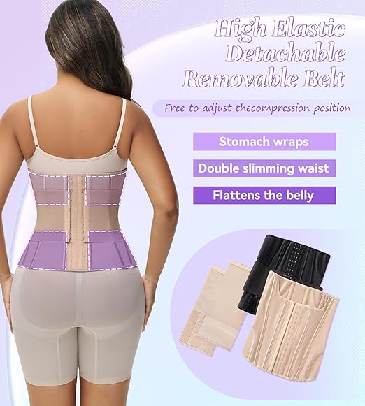 Shapshe® Women's Tummy Control Girdle Waist Trainer Workout Boned Waist Cincher Corset  - By Qivii