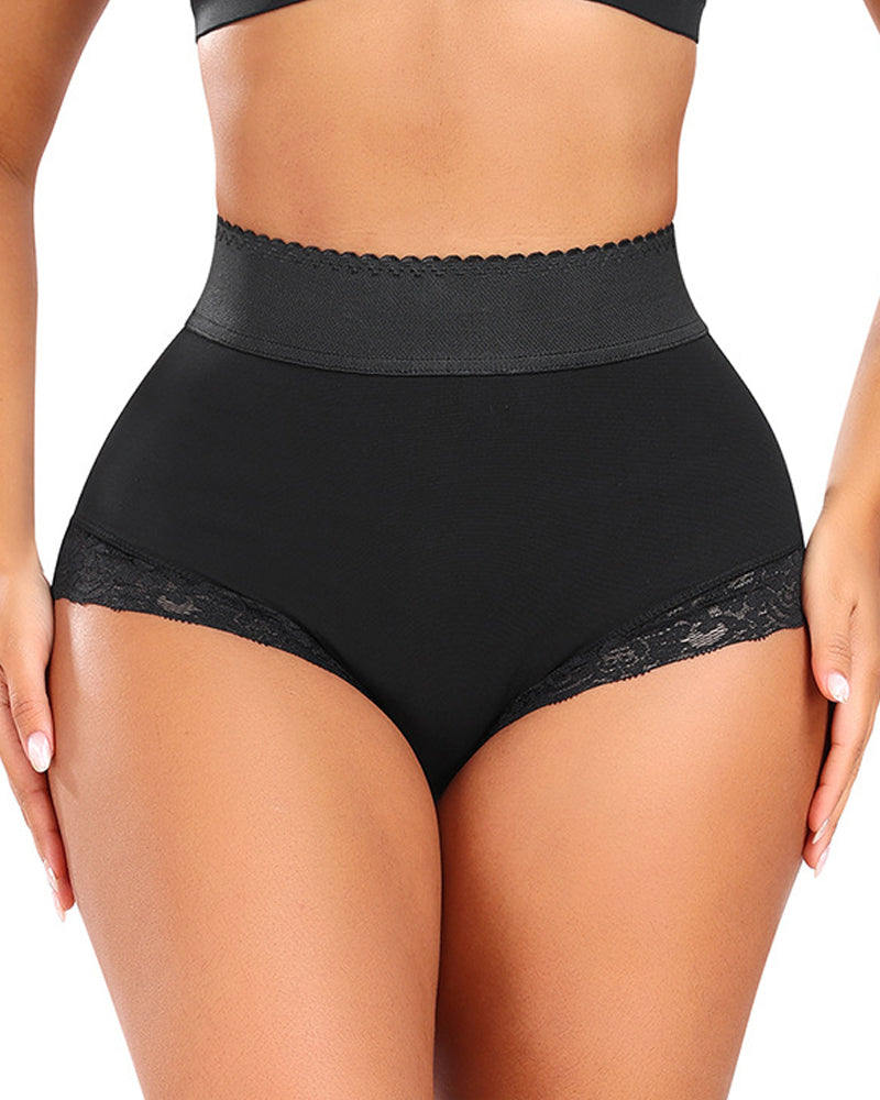 Women's Triangle Mid Waist Hip Lifting Tummy Control Shapewear Shorts  - By Qivii