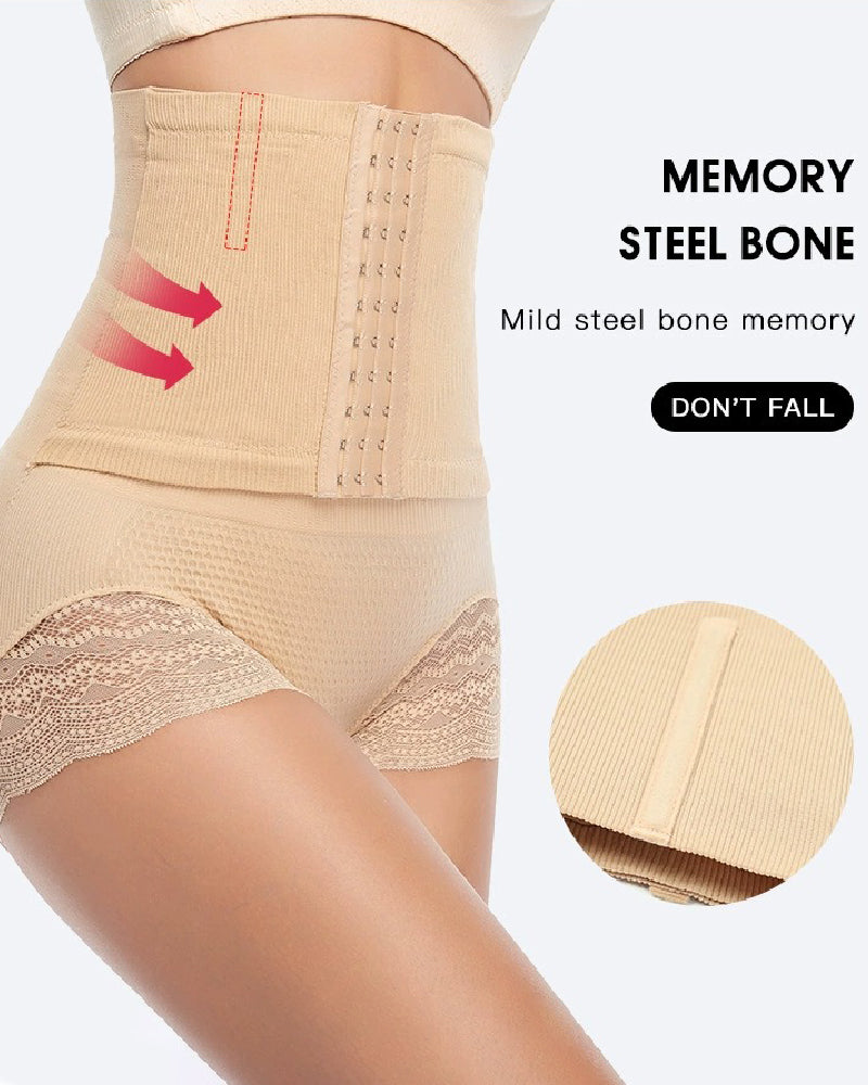 High Waist Firm Tummy Control Shapewear Panties Wrap Waist Belt Shaper Briefs  - By Qivii