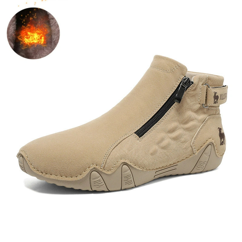TrailFlex Pro Men's Boots Large Size Zip-Up Combat Boots for Outdoor & Casual Wear
