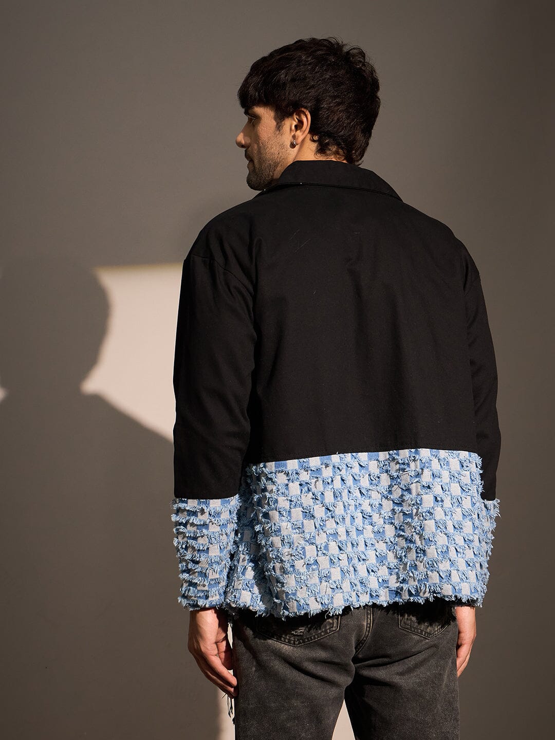 Black & Denim Oversized Blazer