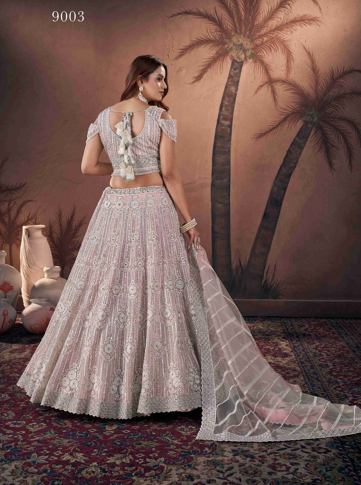 Premium Net Baby Pink  Heavy Handwork Bridal Lehenga Choli