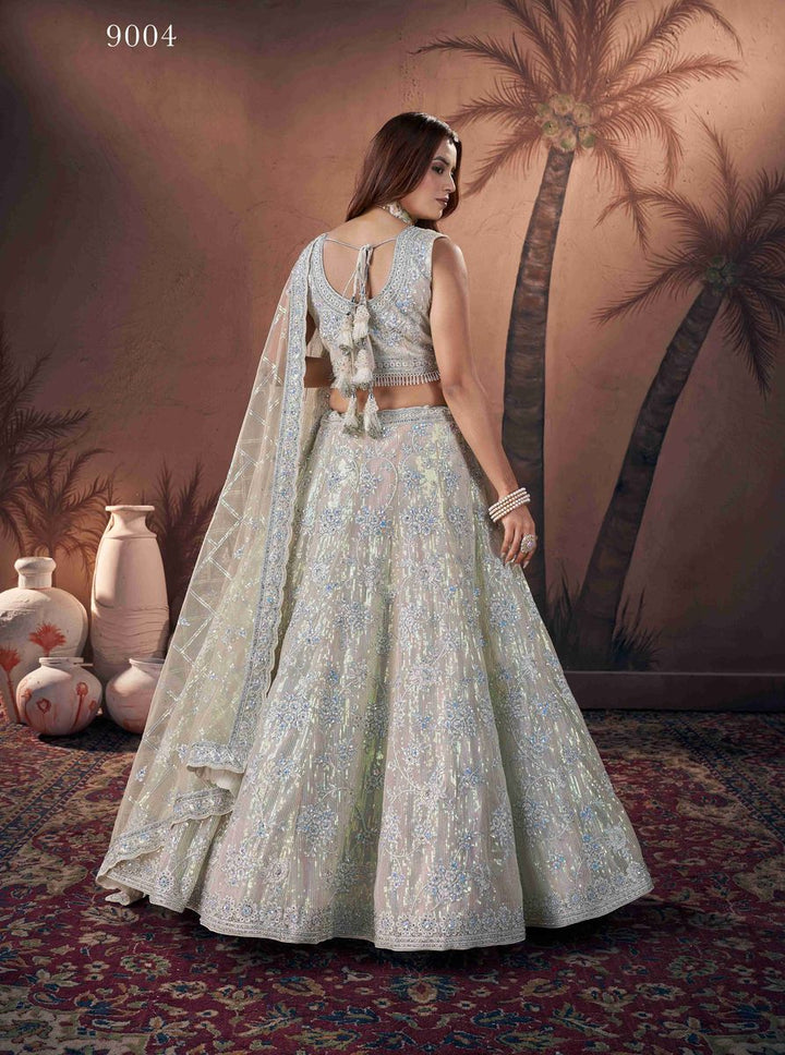 Premium Net Off White  Heavy Handwork Bridal Lehenga Choli