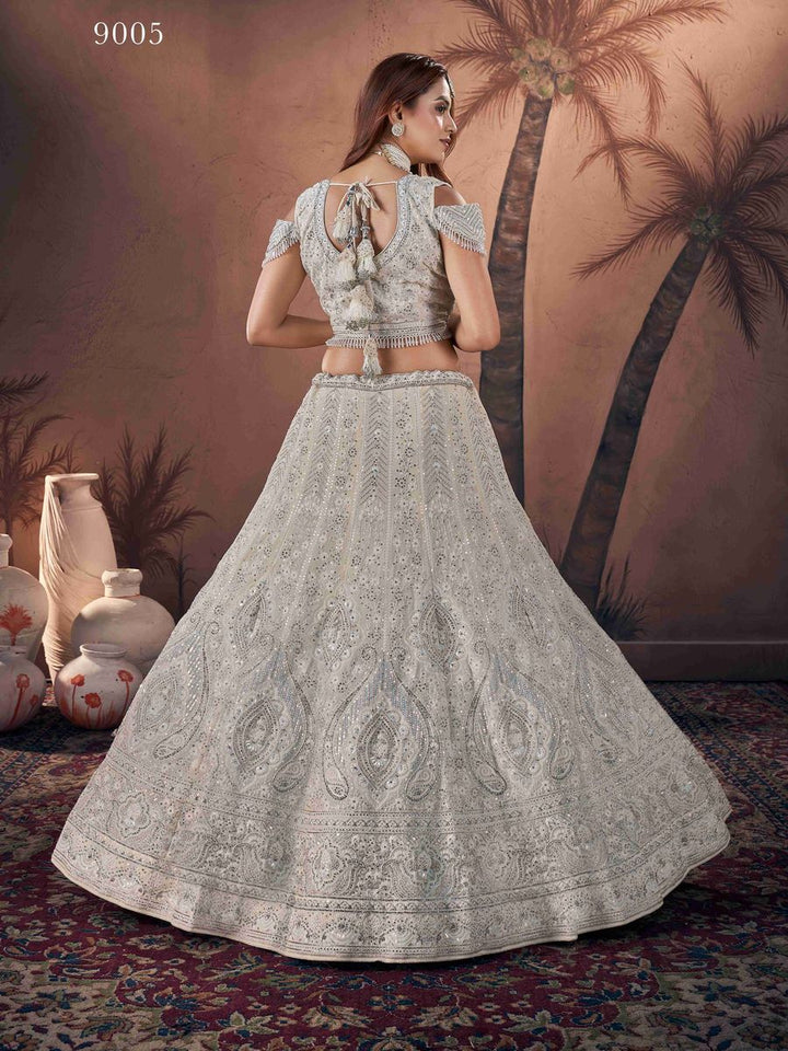 Premium Net Off White  Heavy Handwork Bridal Lehenga Choli