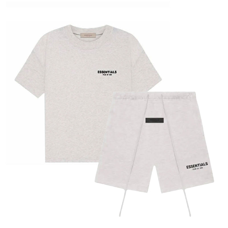 SS22 T-Shirt / Shorts / Set - Light Heather Oatmeal  - By Qivii