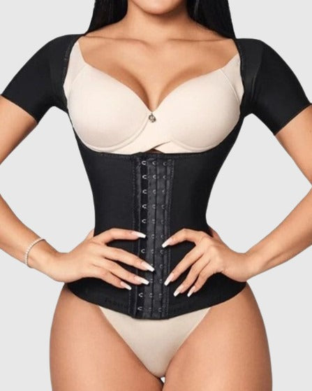 Shapshe® Women Compression Waist Trainer Tank tops Under Bust with Short Sleeves  - By Qivii