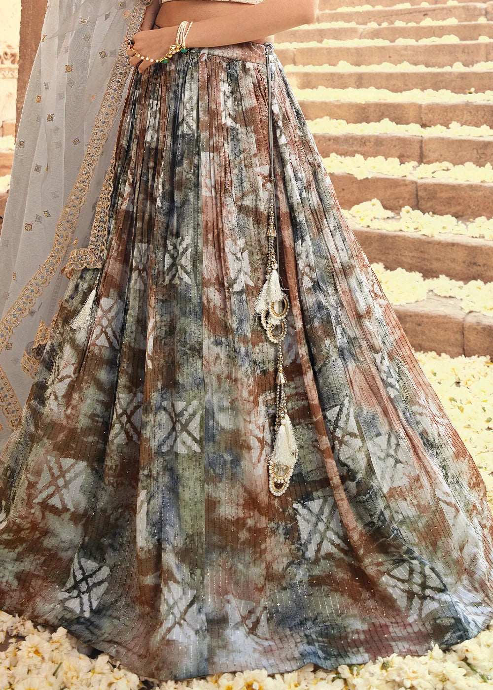 Viscose Georgette Sequin Slub work Ready to Wear Lehenga Choli - qivii